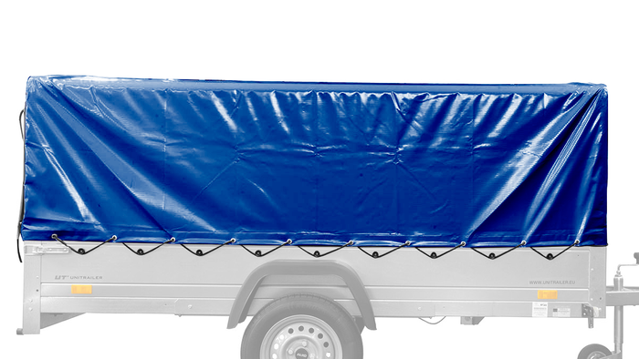 Ungebremster Anhänger 264×125 UNITRAILER FORCE 264 KIPP mit H-800 Spriegel und blauer Hochplane-Neu