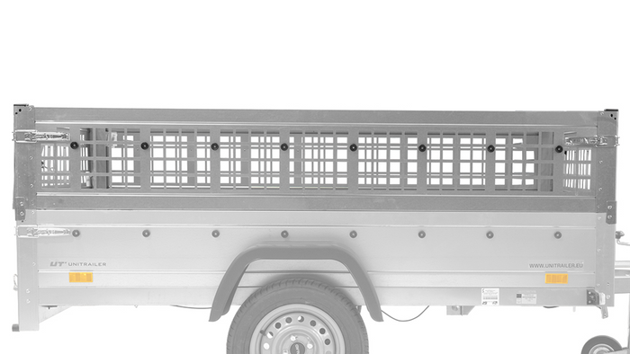 Planenanhänger 230×125 Garden Trailer 230 KIPP mit Laubgitteraufsatz, grauer Hochplane, Hochspriegel und Stützrad-Neu