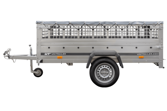Pkw-Anhänger GARDEN TRAILER 230 KIPP mit Laubgitteraufsatz, Stützrad, Flachplane und Planenträgern-Neu