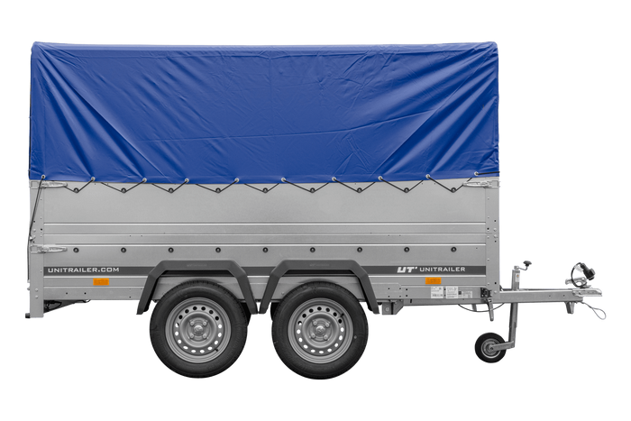 UNITRAILER GARDEN TRAILER 264/2 KIPP Doppelachsanhänger mit Stützrad, zusätzlichen Bordwänden, Spriegel und hoher Plane-Neu