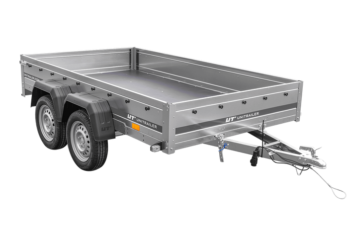 Zweiachsanhänger 264×150 UNITRAILER GARDEN 265/2 KIPP mit H-800 Rahmen und blauer Plane-Neu
