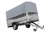 1-Achs-Anhänger GARDEN TRAILER 264 KIPP mit Laubgitteraufsatz, grauer Hochplane, Hochspriegel und Stützrad-Neu