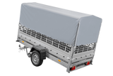 1-Achs-Anhänger GARDEN TRAILER 264 KIPP mit Laubgitteraufsatz, grauer Hochplane, Hochspriegel und Stützrad-Neu