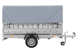 1-Achs-Anhänger GARDEN TRAILER 264 KIPP mit Laubgitteraufsatz, grauer Hochplane, Hochspriegel und Stützrad-Neu