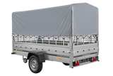1-Achs-Anhänger GARDEN TRAILER 264 KIPP mit Laubgitteraufsatz, grauer Hochplane, Hochspriegel und Stützrad-Neu