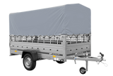 1-Achs-Anhänger GARDEN TRAILER 264 KIPP mit Laubgitteraufsatz, grauer Hochplane, Hochspriegel und Stützrad-Neu