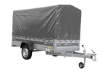 Anhänger 264×125 UNITRAILER FORCE 264 KIPP ungebremst mit H-1100 Rahmen und grauer Plane-Neu