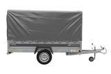 Anhänger 264×125 UNITRAILER FORCE 264 KIPP ungebremst mit H-1100 Rahmen und grauer Plane-Neu