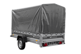 Anhänger 264×125 UNITRAILER FORCE 264 KIPP ungebremst mit H-1100 Rahmen und grauer Plane-Neu