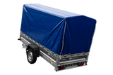 Anhänger 264×125 UNITRAILER FORCE 264 KIPP ungebremst mit H-1100 Spriegel und blauer Hochplane-Neu