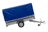 Anhänger 264×125 UNITRAILER FORCE 264 KIPP ungebremst mit H-1100 Spriegel und blauer Hochplane-Neu