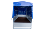 Anhänger 264×125 UNITRAILER FORCE 264 KIPP ungebremst mit H-1100 Spriegel und blauer Hochplane-Neu