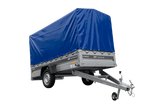 Anhänger 264×125 UNITRAILER FORCE 264 KIPP ungebremst mit H-1100 Spriegel und blauer Hochplane-Neu