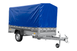 Anhänger 264×125 UNITRAILER FORCE 264 KIPP ungebremst mit H-1100 Spriegel und blauer Hochplane-Neu
