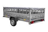 Anhänger 264×150 UNITRAILER GARDEN 265 KIPP mit Gitterwänden, H-0-Rahmen und grauer Plane-Neu