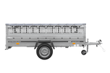 Anhänger 264×150 UNITRAILER GARDEN 265 KIPP mit Gitterwänden, H-0-Rahmen und grauer Plane-Neu