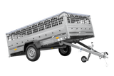Anhänger 264×150 UNITRAILER GARDEN 265 KIPP mit Gitterwänden, H-0-Rahmen und grauer Plane-Neu