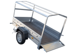 Anhänger Garden Trailer 200 KIPP 200×106 cm 750 kg [mit Hochspriegel, blauer Hochplane und Stützrad]-Neu