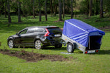 Anhänger Garden Trailer 200 KIPP 200×106 cm 750 kg [mit Hochspriegel, blauer Hochplane und Stützrad]-Neu