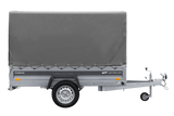 Anhänger mit Blattfedern 230×125 UNITRAILER FORCE 230/R KIPP mit H-1100 Spriegel und grauer Hochplane-Neu