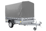 Anhänger mit Blattfedern 230×125 UNITRAILER FORCE 230/R KIPP mit H-1100 Spriegel und grauer Hochplane-Neu