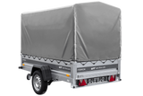 Anhänger mit Blattfedern 230×125 UNITRAILER FORCE 230/R KIPP mit H-1100 Spriegel und grauer Hochplane-Neu
