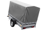 Anhänger mit Blattfedern 230×125 UNITRAILER FORCE 230/R KIPP mit H-1100 Spriegel und grauer Hochplane-Neu