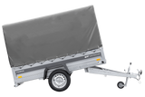 Anhänger mit Blattfedern 230×125 UNITRAILER FORCE 230/R KIPP mit H-1100 Spriegel und grauer Hochplane-Neu