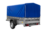 Anhänger mit Blattfedern 230×125 UNITRAILER FORCE 230/R KIPP mit H-800 Spriegel und blauer Hochplane-Neu
