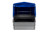 Anhänger mit Blattfedern 230×125 UNITRAILER FORCE 230/R KIPP mit H-800 Spriegel und blauer Hochplane-Neu