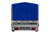 Anhänger mit Blattfedern 230×125 UNITRAILER FORCE 230/R KIPP mit H-800 Spriegel und blauer Hochplane-Neu