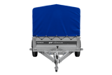 Anhänger mit Blattfedern 230×125 UNITRAILER FORCE 230/R KIPP mit H-800 Spriegel und blauer Hochplane-Neu