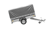 Anhänger mit Blattfedern 230×125 UNITRAILER FORCE 230/R KIPP ungebremst mit H-800 Spriegel und grauer Hochplane-Neu