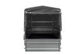 Anhänger mit Blattfedern 230×125 UNITRAILER FORCE 230/R KIPP ungebremst mit H-800 Spriegel und grauer Hochplane-Neu