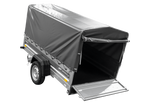 Anhänger mit Blattfedern 230×125 UNITRAILER FORCE 230/R KIPP ungebremst mit H-800 Spriegel und grauer Hochplane-Neu