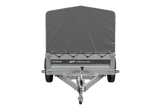 Anhänger mit Blattfedern 230×125 UNITRAILER FORCE 230/R KIPP ungebremst mit H-800 Spriegel und grauer Hochplane-Neu
