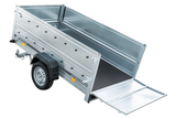 Anhänger mit faltbarer Deichsel GARDEN TRAILER 230 KIPP mit zusätzlichen Bordwänden, Stützrad und blauer Flachplane-Neu