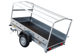Auto Anhänger 230×125 Garden Trailer 230 KIPP Unitrailer 750 kg mit Stützrad, blauer Hochplane und Hochspriegel-Neu