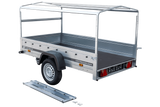 Auto Anhänger 230×125 Garden Trailer 230 KIPP Unitrailer 750 kg mit Stützrad, blauer Hochplane und Hochspriegel-Neu