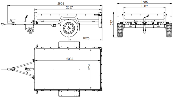 Autotransportanhänger 200×125 UNITRAILER GARDEN 201 KIPP-Neu