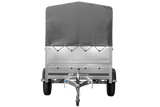 Autotransportanhänger 200×125 UNITRAILER GARDEN 201 KIPP mit BIS-Seitenwänden, H-800-Rahmen und grauer Plane-Neu