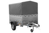 Autotransportanhänger 200×125 UNITRAILER GARDEN 201 KIPP mit BIS-Seitenwänden, H-800-Rahmen und grauer Plane-Neu