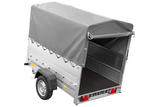 Autotransportanhänger 200×125 UNITRAILER GARDEN 201 KIPP mit BIS-Seitenwänden, H-800-Rahmen und grauer Plane-Neu