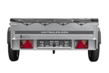 Autotransportanhänger 200×125 UNITRAILER GARDEN 201 KIPP mit H-0-Rahmen und grauer Plane-Neu