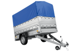 Autotransportanhänger 230×125 UNITRAILER FORCE 230 KIPP mit BIS-Seitenwänden, H-800-Rahmen und blauer Plane-Neu