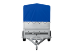 Autotransportanhänger 230×125 UNITRAILER FORCE 230 KIPP mit BIS-Seitenwänden, H-800-Rahmen und blauer Plane-Neu