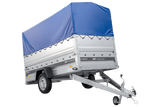 Autotransportanhänger 264×125 UNITRAILER FORCE 264 KIPP mit BIS-Seitenwänden, H-800-Rahmen und blauer Plane-Neu