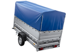 Autotransportanhänger 264×125 UNITRAILER FORCE 264 KIPP mit BIS-Seitenwänden, H-800-Rahmen und blauer Plane-Neu