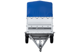 Autotransportanhänger 264×125 UNITRAILER FORCE 264 KIPP mit BIS-Seitenwänden, H-800-Rahmen und blauer Plane-Neu