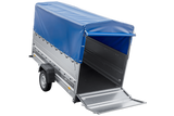 Autotransportanhänger 264×125 UNITRAILER FORCE 264 KIPP mit BIS-Seitenwänden, H-800-Rahmen und blauer Plane-Neu